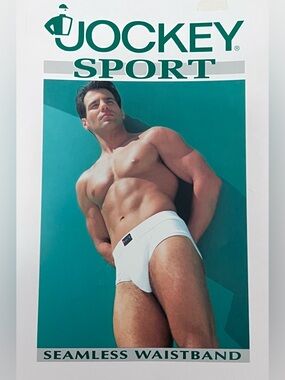 Vintage 90s Jockey Sport XL Mid Rise No Fly Brief Seamless Waistband White NIB